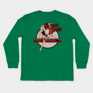 Wreck Diver Pinup Kids Long Sleeve T-Shirt